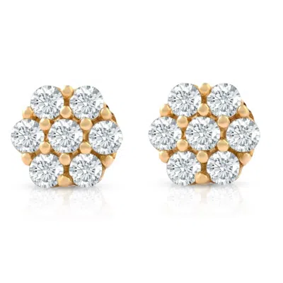 Pompeii3 3/8 Ct. Diamond Earrings Womens Studs 10k Yellow Gold
