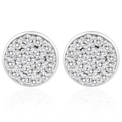 Pompeii3 3/8 Ct Ex3 Lab Grown Diamond Pave Studs Womens Earrings Lab Grown 14k White Gold 8mm In Multi