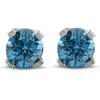Pompeii3 3/8ct Blue Diamond Studs 14k White Gold In Multi