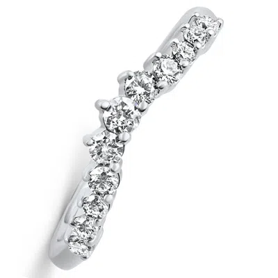 Pompeii3 3/8ct Diamond Contour Wedding Guard Ring Womens Band 14k Gold Lab Grown In Multi