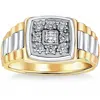 Pompeii3 3/8ct Diamond Mens Ring 14k White & Yellow Gold Two Tone In Silver