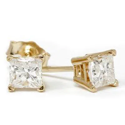 Pompeii3 3/8ct Diamond Studs 14k Yellow Gold In Silver