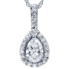Pompeii3 3/8ct Fancy Pear Shaped 14k Solitaire Diamond Pendant In Multi
