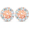 Pompeii3 3/8ct Halo Diamond Earring Jackets 14k Rose Gold (4mm) In Pink