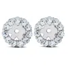 Pompeii3 3/8ct Halo Diamond Earring Jackets 14k White Gold (4mm) In Multi