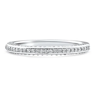 Pompeii3 3/8ct Heirloom Diamond Wedding Ring 14k Gold Lab Grown In Silver