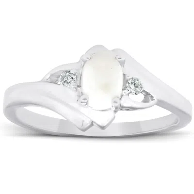 Pompeii3 3/8ct Oval Opal Diamond Ring 14k White Gold In Multi