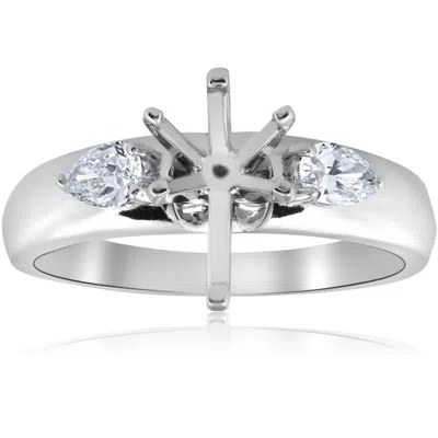 Pompeii3 3/8ct Pear Shape Engagement Semi Mount Ring Setting In Multi