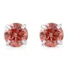 Pompeii3 3/8ct Pink Lab Grown Diamond Screw Back Studs Earrings 14k White Gold In Multi