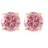 Pompeii3 3/8ct Pink Lab Grown Diamond Screw Back Studs Earrings 14k Yellow Gold In Multi
