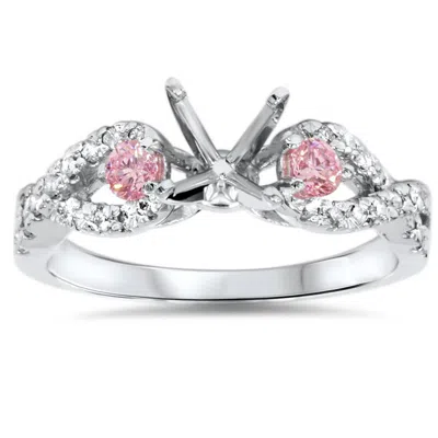Pompeii3 3/8ct Pink Sapphire & Diamond Infinity Ring Setting 14k White Gold In Multi