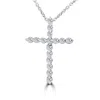 Pompeii3 3/8ct Real Diamond Cross Pendant 14k White Gold Necklace In Silver