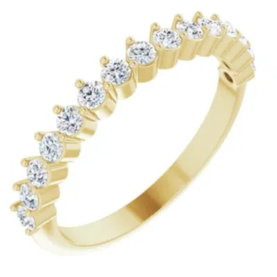 Pompeii3 3/8ct Round Cut Designed Anniversary Band 14k Gold Lab Grown In Silver