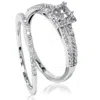 Pompeii3 3/8ct Split Shank Princess Cut Halo Engagement Ring Set Setting 14k White Gold In Multi