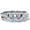 Pompeii3 3/8ct Three Stone Engagement Wedding Ring Set 14k White Gold In Multi