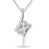 Pompeii3 3/8ct Two Stone Diamond Forever Us Solitaire Pendant 14k White Gold 18" Chain In Silver