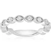 Pompeii3 3/8ct Vintage Diamond Stackable Wedding Ring Womens Stackable Band 14k Gold In Silver