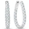 Pompeii3 3.90 Ct Diamond Inside Outside Hoops 14k White Gold 1 1/4" Tall In Multi
