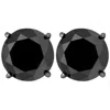 Pompeii3 3ct 14k Black Gold Round Black Diamond Screw Back Studs Earrings In Black