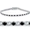 Pompeii3 3ct Black & White Diamond Tennis Bracelet 7" 14k White Gold (k-l-i2,i3) In Multi
