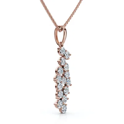 Pompeii3 .3ct Cascading Diamond Pendant 14k Gold Lab Grown In Multi