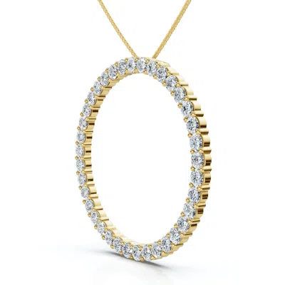 Pompeii3 3ct Circle Diamond Pendant 14k Gold Lab Grown Ef/vs