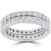 Pompeii3 3ct Diamond Eternity Double Row 14k White Gold In Multi