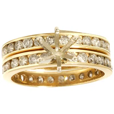 Pompeii3 3ct Diamond Eternity Gold Wedding Ring Set Setting In Multi