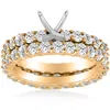 Pompeii3 3ct Diamond Eternity Wedding Engagement Ring Setting In Multi