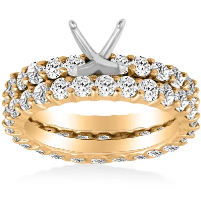 Pompeii3 3ct Diamond Eternity Wedding Engagement Ring Setting In Silver