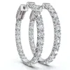 Pompeii3 3ct Diamond Hoops Women's Lab Grown Earrings 10k White Gold 1 1/4" Tall In Multi
