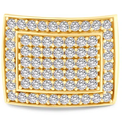 Pompeii3 3ct Diamond Men's Pave Anniversary Wedding Ring In 10k Yellow Gold In Multi