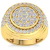 Pompeii3 3ct Diamond Ring Mens Round Flashy Polished Wedding Band In White Or Yellow Gold In Multi