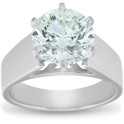 Pompeii3 3ct Diamond Solitaire Engagement Ring 14k White Gold Lab Grown In Multi
