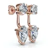 Pompeii3 3ct Diamond Studs & Earring Jackets 14k Gold Pear Shape Lab Grown Ef/vs In Gold