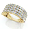 Pompeii3 3ct Diamond Wide Four Row Anniversary Ring Gold Lab Grown In Multi