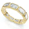 Pompeii3 3ct Emerald Cut Diamond East West Eternity Ring 14k Gold Or Platinum Lab Grown In Multi