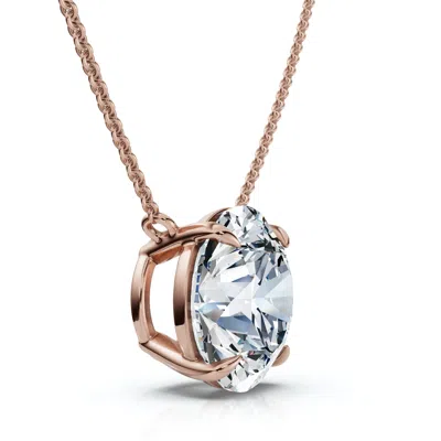 Pompeii3 3ct Floating Diamond Solitaire Pendant 14k Gold 18" Women's Necklace Lab Grown In Multi