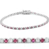Pompeii3 3ct Genuine Ruby & Real Diamond Tennis Bracelet 14k White Gold In Multi
