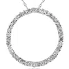 Pompeii3 3ct Large Real Diamond Circle Pendant 14k White Gold In Multi