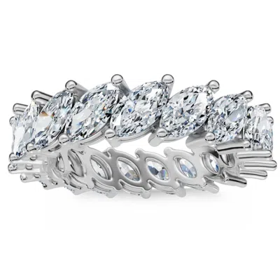 Pompeii3 3ct Marquise Diamond Eternity Ring 14k Gold Lab Grown In Multi