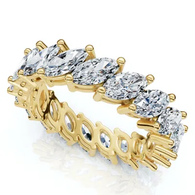 Pompeii3 3ct Marquise Diamond Eternity Ring 14k Gold Lab Grown In Silver