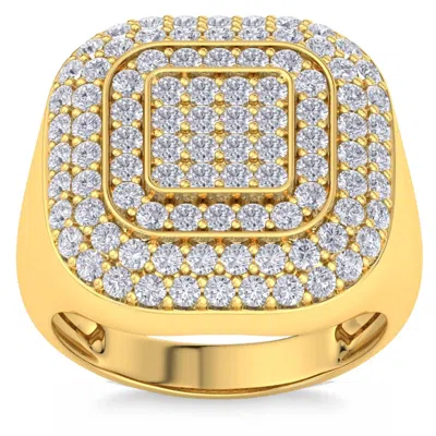 Pompeii3 3ct Men's Diamond Ring Wide High Polished Anniversary Band White Or Yellow Gold In Multi
