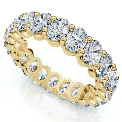 Pompeii3 3ct Oval Diamond Eternity Wedding Ring 14k Gold Lab Grown