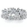 Pompeii3 3ct Pear & Round Diamond Eternity Ring 14k Gold Or Platinum Lab Grown In Multi