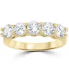 Pompeii3 3ct Round Diamond Five Stone Wedding Ring 14k Yellow Gold In White