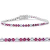 Pompeii3 3ct Ruby & Diamond Tennis Bracelet 14 Kt White Gold In Multi