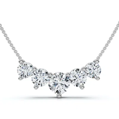 Pompeii3 3ct Silvie Diamond Necklace 14k Gold 18" Lab Grown Ef/vs In Metallic