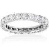 Pompeii3 3ct Trellis Diamond Eternity Wedding Ring 14k White Gold In Silver