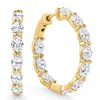 Pompeii3 3ct Tw Oval Diamond Inside Outside Hoops Vault Lock 14k Yellow Gold Lab Grown In Gold